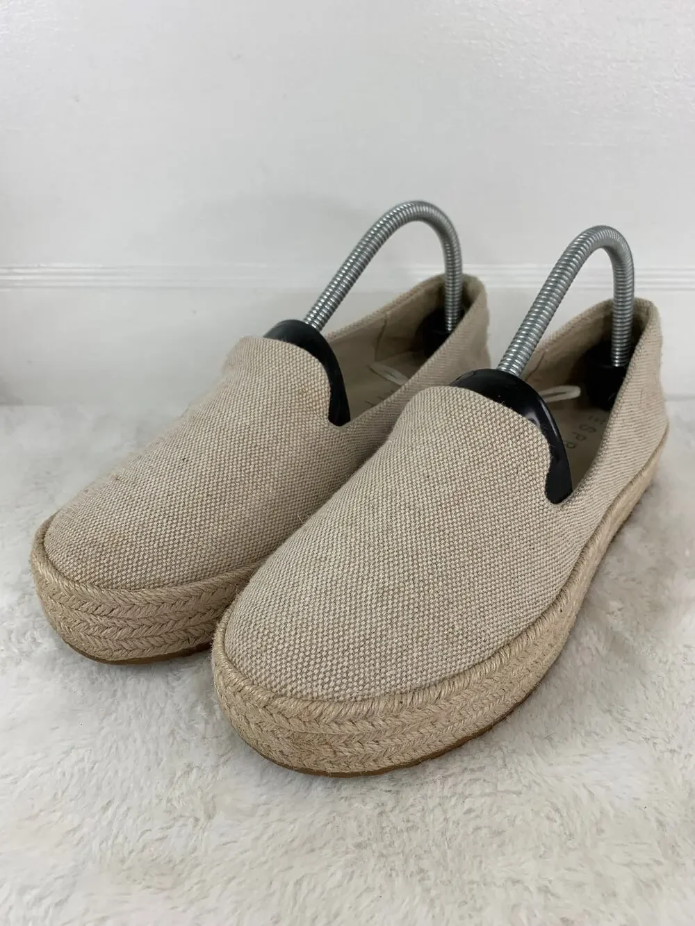 ESPRIT Women’s Carina Tan Canvas Slip-On Espadrille Shoes Size 8M
